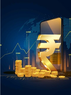 Indian economy increase bull market illustration
